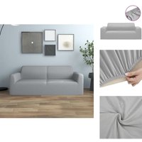 Hussen - Living Stretch Sofahusse 2-Sitzer Grau Polyester-Jersey - Grau von VIDAXL