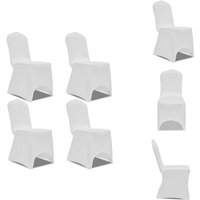 Hussen - Living Stretch Stuhlbezug 4 Stück Weiß - Weiß von VIDAXL