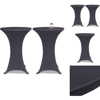 Vidaxl - Hussen - Living Tischhusse Stretchhusse 2 Stk 60 cm Anthrazit - Anthrazit von VIDAXL