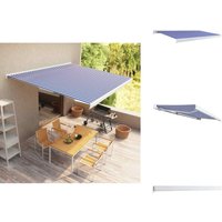 Vidaxl - Kassettenmarkise mit Motor 500x300 cm Blau und Weiß - Gartenmarkise - Kassettenmarkise - Sonnenschutz - Terrassenüberdachung - Motorisierte von VIDAXL