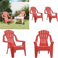 Kinder-Gartenstühle 2 Stk. Rot 37x34x44 cm pp Holzoptik - Kindergartensitze - Gartensessel - Spielplatzmöbel - Gartenspielzeug - Außenmöbel - Home & von VIDAXL
