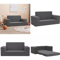 Vidaxl - Kinder-Schlafsofa 2-Sitzer Anthrazit Weicher Plüsch - Kinder-Sofa - Kindercouch - Schlafsofa - Kuschelbett - Spielplatz - Home & Living von VIDAXL