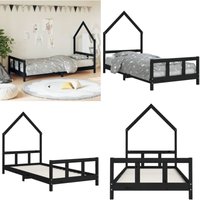 Vidaxl - Kinderbett Schwarz 90x190 cm Massivholz Kiefer - Kinderbett - Holzkinderbett - Kiefernholzbett - Jugendzimmer - Kinderzimmer Dekoration Vidaxl - Kinderbett Schwarz 90x190 cm Massivholz Kiefer - Kinderbett - Holzkinderbett - Kiefernholzbett - Jugendzimmer - Kinderzimmer Dekoration von VIDAXL