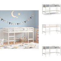Vidaxl - Kinderhochbett mit Leiter 90x190 cm Massivholz Kiefer - Kinderhochbett - Holzbett - Kiefernholzbett - Jugendzimmermöbel - Kinderschlafzimmer von VIDAXL