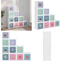 Vidaxl - Kinderschrank Modular mit 10 Würfeln Weiß pp - Kindermöbel - Spielzimmer Organisation - Kleideraufbewahrung - Regalsysteme - Wurfelfach von VIDAXL