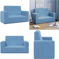Kindersofa 2-Sitzer Blau Weich Plüsch - Vidaxl Kindersofa 2-Sitzer Blau Weich Plüsch - Vidaxl von VIDAXL