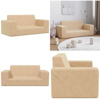 Kindersofa 2-Sitzer Creme Weich Plüsch - Vidaxl von VIDAXL