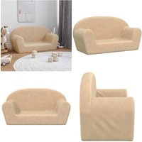 Kindersofa 2-Sitzer Creme Weicher Plüsch - Vidaxl von VIDAXL