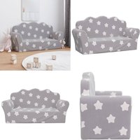 Kindersofa 2-Sitzer Hellgrau mit Sternen Weich Plüsch - Kindercouch - Kuschelcouch - Spielplatz - Kinderzimmer Dekoration - Grau Sofa - Home & Living Kindersofa 2-Sitzer Hellgrau mit Sternen Weich Plüsch - Kindercouch - Kuschelcouch - Spielplatz - Kinderzimmer Dekoration - Grau Sofa - Home & Living von VIDAXL