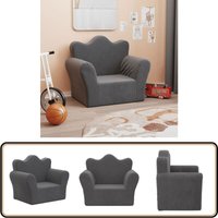 Kindersofa Anthrazit Weich Plüsch - Kindercouch - Kuschelcouch - Sitzsack - Spielplatz - Kinderzimmer Dekoration von VIDAXL