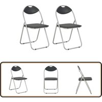 Vidaxl - Klappbare Esszimmerstühle 2 Stk. Schwarz Kunstleder - Esszimmerstühle - Klappstühle - Küchenstühle - Gästestühle - Schwarze Stühle Vidaxl - Klappbare Esszimmerstühle 2 Stk. Schwarz Kunstleder - Esszimmerstühle - Klappstühle - Küchenstühle - Gästestühle - Schwarze Stühle von VIDAXL