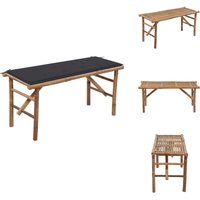 Klappbare Gartenbank mit Auflage 118 cm Bambus - Bambus Gartenbank - Klappbank - Gartenmöbel - Outdoor Möbel - Sitzbank von VIDAXL