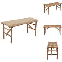 Klappbare Gartenbank mit Auflage 118 cm Bambus - Klappbank - Gartenbank - Bambus Gartenmöbel - Outdoor Möbel - Balkonmöbel von VIDAXL