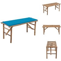 Klappbare Gartenbank mit Auflage 118 cm Bambus - Klappbank - Gartenbank - Bambus Möbel - Outdoor Möbel - Balkonmöbel von VIDAXL
