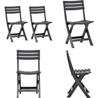Vidaxl - Klappbare Gartenstühle 2 Stk. Kunststoff Anthrazit - Gartensessel - Klappbarer Stuhl - Outdoor Möbel - Gartenmöbel - Kunststoffe Sessel von VIDAXL