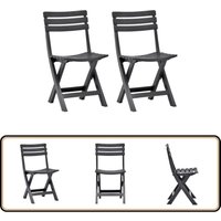 Vidaxl - Klappbare Gartenstühle 2 Stk. Kunststoff Anthrazit - Gartensessel - Klappbarer Stuhl - Outdoor Möbel - Gartenmöbel - Kunststoffe Sessel Vidaxl - Klappbare Gartenstühle 2 Stk. Kunststoff Anthrazit - Gartensessel - Klappbarer Stuhl - Outdoor Möbel - Gartenmöbel - Kunststoffe Sessel von VIDAXL