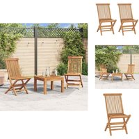 Vidaxl - Klappbare Gartenstühle 2 Stk. Massivholz Teak - Gartensessel - Teak Gartenstuhl - Klappbarer Stuhl - Outdoor Sessel - Gartenmöbeln von VIDAXL