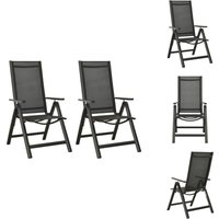 Vidaxl - Klappbare Gartenstühle 2 Stk. Textilene und Aluminium Schwarz - Gartenstuhl - Alu Stuhl - Textilene Stuhl - Balkonstuhl - Esszimmerstuhl von VIDAXL