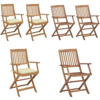 Vidaxl - Klappbare Gartenstühle 2 Stk. mit Kissen Massivholz Akazie - Gartensaßsessel - Klappstuhl - Gartenmöbel - Holzstühle - Akzientmöbel - Home & von VIDAXL