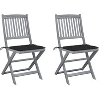 Vidaxl - Klappbare Gartenstühle 2 Stk. mit Kissen Massivholz Akazie Vidaxl - Klappbare Gartenstühle 2 Stk. mit Kissen Massivholz Akazie von VIDAXL