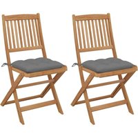 Vidaxl - Klappbare Gartenstühle 2 Stk. mit Kissen Massivholz Akazie Vidaxl - Klappbare Gartenstühle 2 Stk. mit Kissen Massivholz Akazie von VIDAXL