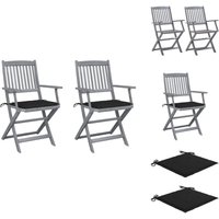 Vidaxl - Klappbare Gartenstühle 2 Stk. mit Sitzkissen Massivholz Akazie - Holz Gartenstühle - Esszimmerstühle - Gartenmöbel - Outdoor Möbel Vidaxl - Klappbare Gartenstühle 2 Stk. mit Sitzkissen Massivholz Akazie - Holz Gartenstühle - Esszimmerstühle - Gartenmöbel - Outdoor Möbel von VIDAXL