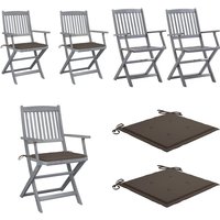 Klappbare Gartenstühle 2 Stk. mit Sitzkissen Massivholz Akazie - Holz Gartenstühle - Gartenstühle Klappbar - Esszimmerstühle Outdoor - Gartenmöbeln von VIDAXL