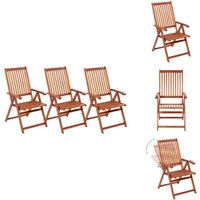 Vidaxl - Klappbare Gartenstühle 3 Stk. Massivholz Akazie - Holz Gartenstühle - Akacie Möbel - Outdoor Sessel - Balkonmöbel - Terrassenmöbel von VIDAXL