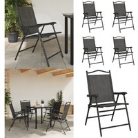 Vidaxl - Klappbare Gartenstühle 4 Stk. Graumeliert Stahl und Textilene - Gartenstuhl - Esszimmerstuhl - Outdoor Stuhl - Balkonstuhl - Terrassenstuhl Vidaxl - Klappbare Gartenstühle 4 Stk. Graumeliert Stahl und Textilene - Gartenstuhl - Esszimmerstuhl - Outdoor Stuhl - Balkonstuhl - Terrassenstuhl von VIDAXL