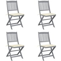 Vidaxl - Klappbare Gartenstühle 4 Stk. mit Kissen Massivholz Akazie Vidaxl - Klappbare Gartenstühle 4 Stk. mit Kissen Massivholz Akazie von VIDAXL