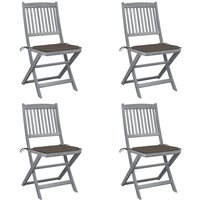 Vidaxl - Klappbare Gartenstühle 4 Stk. mit Kissen Massivholz Akazie Vidaxl - Klappbare Gartenstühle 4 Stk. mit Kissen Massivholz Akazie von VIDAXL