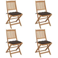 Vidaxl - Klappbare Gartenstühle 4 Stk. mit Kissen Massivholz Akazie Vidaxl - Klappbare Gartenstühle 4 Stk. mit Kissen Massivholz Akazie von VIDAXL