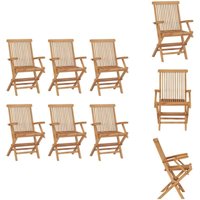 Vidaxl - Klappbare Gartenstühle 6 Stk. Massivholz Teak - Gartenstühle - Teakholzmöbel - Outdoormöbel - Balkonmöbel - Terrassenmöbel von VIDAXL