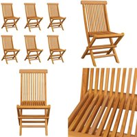 Vidaxl - Klappbare Gartenstühle 6 Stk. Massivholz Teak - Klappbarer Gartenstuhl - Teakholzgartenstuhl - Esszimmerstühle Outdoor - Gartenmöbel Set Vidaxl - Klappbare Gartenstühle 6 Stk. Massivholz Teak - Klappbarer Gartenstuhl - Teakholzgartenstuhl - Esszimmerstühle Outdoor - Gartenmöbel Set von VIDAXL