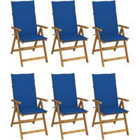 Vidaxl - Klappbare Gartenstühle 6 Stk. mit Auflagen Massivholz Akazie von VIDAXL