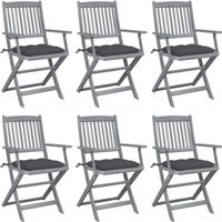 Klappbare Gartenstühle 6 Stk. mit Kissen Massivholz Akazie Vidaxl Klappbare Gartenstühle 6 Stk. mit Kissen Massivholz Akazie Vidaxl von VIDAXL