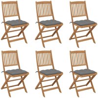 Vidaxl - Klappbare Gartenstühle 6 Stk. mit Kissen Massivholz Akazie Vidaxl - Klappbare Gartenstühle 6 Stk. mit Kissen Massivholz Akazie von VIDAXL