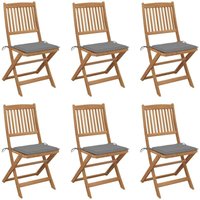 Vidaxl - Klappbare Gartenstühle 6 Stk. mit Kissen Massivholz Akazie von VIDAXL
