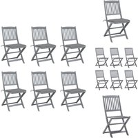 Vidaxl - Klappbare Gartenstühle 6 Stk. mit Sitzkissen Massivholz Akazie - Holz Gartenstühle - Gartenstühle Klappbar - Esszimmerstühle Outdoor von VIDAXL