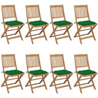 Vidaxl - Klappbare Gartenstühle 8 Stk. mit Kissen Massivholz Akazie von VIDAXL