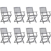 Vidaxl - Klappbare Gartenstühle 8 Stk. mit Kissen Massivholz Akazie von VIDAXL