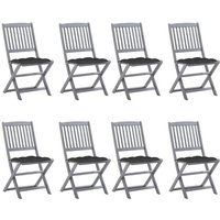 Vidaxl - Klappbare Gartenstühle 8 Stk. mit Kissen Massivholz Akazie von VIDAXL