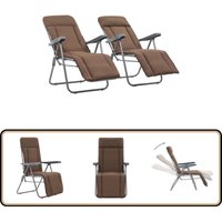 Vidaxl - Klappbare Gartenstühle mit Auflagen 2 Stk. Braun - Gartenstuhl - Klappstuhl - Outdoor Möbel - Relaxsessel - Lounge Chair Vidaxl - Klappbare Gartenstühle mit Auflagen 2 Stk. Braun - Gartenstuhl - Klappstuhl - Outdoor Möbel - Relaxsessel - Lounge Chair von VIDAXL