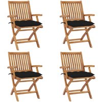 Vidaxl - Klappbare Gartenstühle mit Kissen 4 Stk. Massivholz Teak Vidaxl - Klappbare Gartenstühle mit Kissen 4 Stk. Massivholz Teak von VIDAXL
