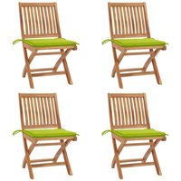 Vidaxl - Klappbare Gartenstühle mit Kissen 4 Stk. Massivholz Teak Vidaxl - Klappbare Gartenstühle mit Kissen 4 Stk. Massivholz Teak von VIDAXL