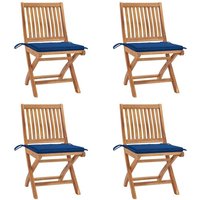 Vidaxl - Klappbare Gartenstühle mit Kissen 4 Stk. Massivholz Teak von VIDAXL