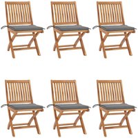 Vidaxl - Klappbare Gartenstühle mit Kissen 6 Stk. Massivholz Teak Vidaxl - Klappbare Gartenstühle mit Kissen 6 Stk. Massivholz Teak von VIDAXL