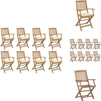 Vidaxl - Klappbare Gartenstühle mit Kissen 8 Stk. Massivholz Akazie - Klappbarer Gartenstuhl - Gartenstuhl Aus Holz - Esszimmerstuhl - Outdoor Möbel Vidaxl - Klappbare Gartenstühle mit Kissen 8 Stk. Massivholz Akazie - Klappbarer Gartenstuhl - Gartenstuhl Aus Holz - Esszimmerstuhl - Outdoor Möbel von VIDAXL