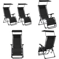Klappbare Liegestühle 2 Stk. Textilene Schwarz - Klappbarer Liegestuhl - Gartenliege - Sonnenliege - Outdoor Möbel - Textilene - Home & Living Klappbare Liegestühle 2 Stk. Textilene Schwarz - Klappbarer Liegestuhl - Gartenliege - Sonnenliege - Outdoor Möbel - Textilene - Home & Living von VIDAXL