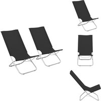 Klappbare Strandstühle 2 Stk. Schwarz Stoff - Klappbarer Stuhl - Gartenstuhl - Strandstuhl - Campingstuhl - Liege Klappbare Strandstühle 2 Stk. Schwarz Stoff - Klappbarer Stuhl - Gartenstuhl - Strandstuhl - Campingstuhl - Liege von VIDAXL